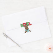 Sticker Rond Chemises et cadeaux Reindeer Noel (Enveloppe)