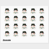 Sticker Rond Chemises et cadeaux Snowman souriants (Feuille)