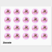 Sticker Rond Chemises et cadeaux Woof Dog Pink (Feuille)