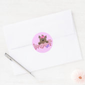 Sticker Rond Chemises et cadeaux Woof Dog Pink (Enveloppe)