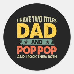 Sticker Rond Chemises Fête des pères J'Ai Deux Titres Papa Et P