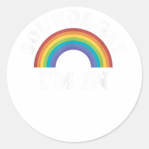 Sticker Rond Chemises gay pride Hommes Femmes LGBT Arc En Ciel