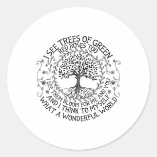 Sticker Rond Chemises Jours des terres Éco Je Vois Des Arbres D