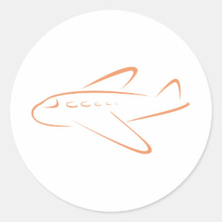 Sticker Rond Chemises mignonnes | Chemises cadeaux Icône avion
