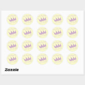 Sticker Rond Chemises Princess Crown 4th Birthday (Feuille)