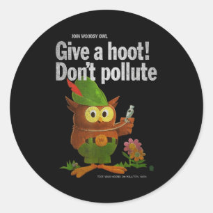 Sticker Rond Chemises Vintage Par Sven & Angus Woodsy Owl Give