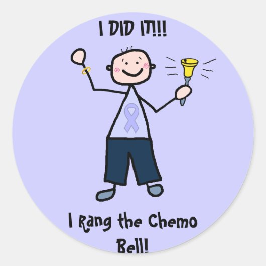 Sticker Rond Chemo Bell - Cancer général Homme (Devant)