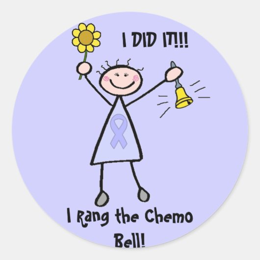 Sticker Rond Chemo Bell - Femme Cancer général (Devant)
