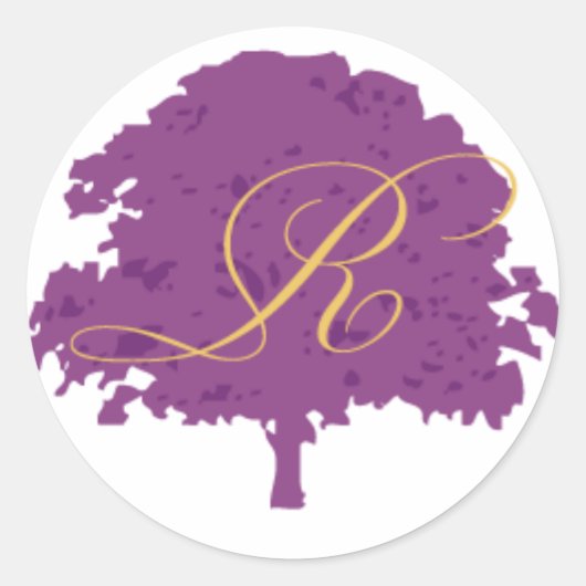 Sticker Rond Chêne pourpre et doré (Devant)