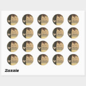 Sticker Rond Chêne sculpté Automne Pays Mariage rustique Favori (Feuille)
