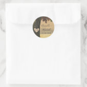 Sticker Rond Chêne sculpté Automne Pays Mariage rustique Favori (Sac)