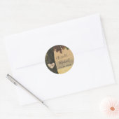 Sticker Rond Chêne sculpté Automne Pays Mariage rustique Favori (Enveloppe)