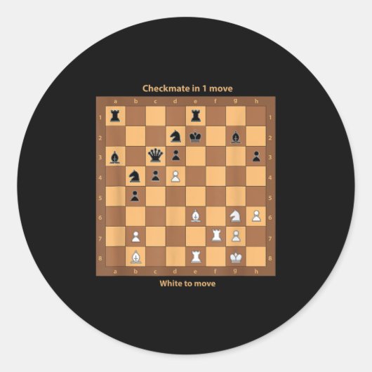 Sticker Rond Chèque, Jouer Aux Citations D'Échecs Graphique De (Devant)