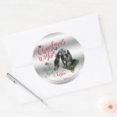 Sticker Rond CHÈQUE | Noël Voeux Bébé Chèvre Baisers Nubian (Enveloppe)