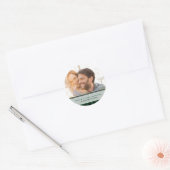 Sticker Rond Chèque Plaid Noir & Vert Mariage Moderne Favoriser (Enveloppe)