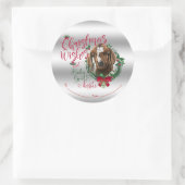 Sticker Rond CHÈQUE | voeux de Noël Bébé Chèvre Baisers Boer (Sac)
