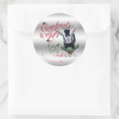 Sticker Rond CHÈQUE | voeux de Noël Bébé Chèvre Baisers Nigéria (Sac)