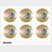 Sticker Rond CHÈQUE | voeux de Noël Bébé Chèvre Baisers Pygmée (Feuille)