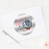 Sticker Rond CHÈQUE | voeux de Noël Bébé Chèvre Baisers Pygmée (Enveloppe)