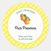 Sticker Rond Chèques Jaunes Plaid modifiables Pear Recette Stic (Devant)