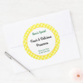 Sticker Rond Chèques Jaunes Plaid modifiables Rétro Canning (Enveloppe)