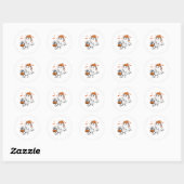 Sticker Rond Cher Fantôme Marcher Chien Coquette Chien Hallowee (Feuille)