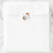 Sticker Rond Cher Fantôme Marcher Chien Coquette Chien Hallowee (Sac)