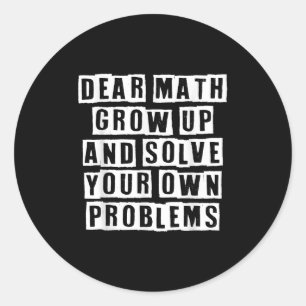 Sticker Rond Cher Math Augmente Et Résoudre Vos Propres Problèm
