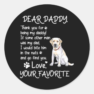 Sticker Rond Cher papa Labrador Chien papa Fête des pères