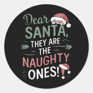 Sticker Rond Cher Père Noël, Ce Sont Les Maudits Noël