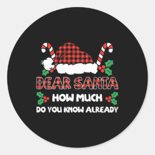 Sticker Rond Cher Père Noël, Combien Connaissez-Vous Déjà Noël 