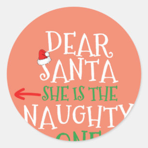 Sticker Rond Cher Père Noël Elle Est La Mauvaise Mutation De Ca