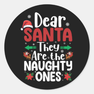 Sticker Rond Cher Père Noël Ils Sont Vilains Un Match De Noël