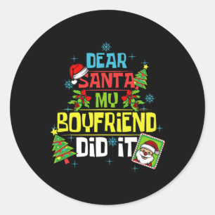 Sticker Rond Cher Père Noël Mon Petit Ami L'A Fait Noël Petite
