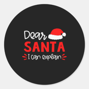 Sticker Rond Cher T-Shirt de Noël pour Famille Drôle Correspond