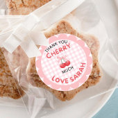 Sticker Rond Chercher premier anniversaire Pink Bow En vichy St