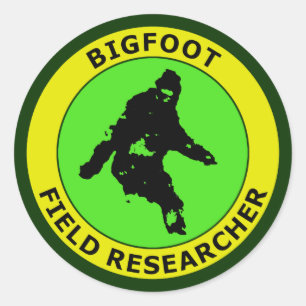 Sticker Rond Chercheur de champ de Bigfoot