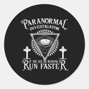 Sticker Rond Chercheur de fantôme Paranormal