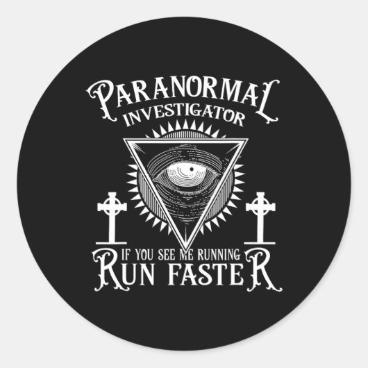 Sticker Rond Chercheur de fantôme Paranormal (Devant)
