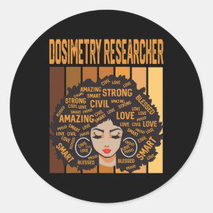 Sticker Rond Chercheur en dosimétrie Mois de l'histoire des Noi
