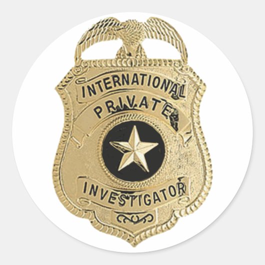 Sticker Rond Chercheur privé international (Devant)