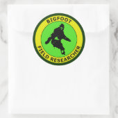 Sticker Rond Chercheur sur le terrain de Bigfoot (Sac)