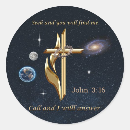 Sticker Rond Cherchez et vous me trouverez (Devant)