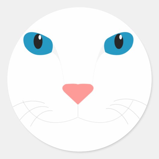 Sticker Rond Chère Chat Blanc (Devant)