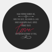 Sticker Rond Chère Personne Derrière Moi Aime La Personne Devan (Devant)