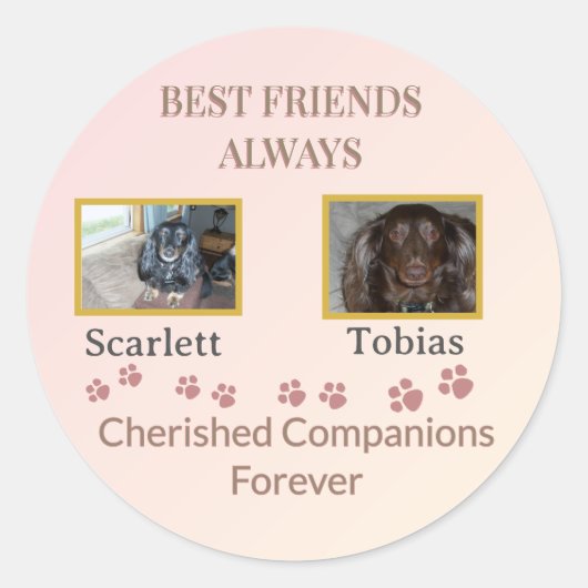 Sticker Rond Cherished Companions Pawprint (Devant)
