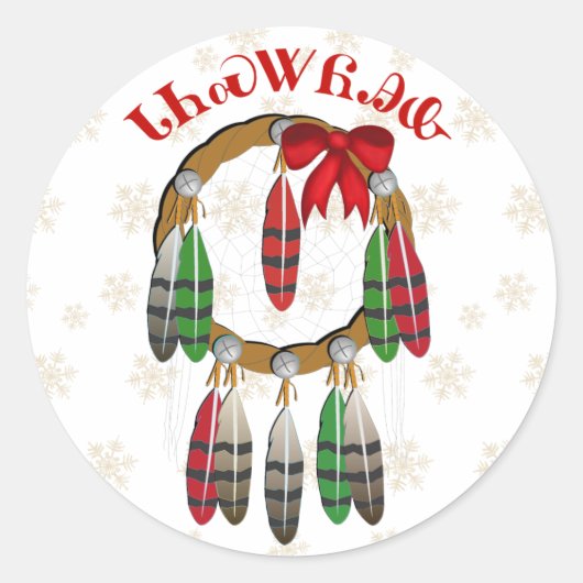 Sticker Rond Cherokee Christmas Dream Catcher (Devant)