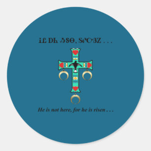 Sticker Rond Cherokee il est ressuscité t shirt