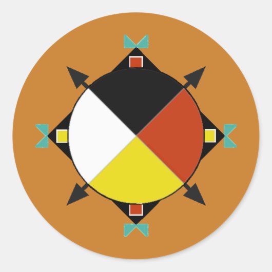 Sticker Rond Cherokee Quatre directions (Devant)
