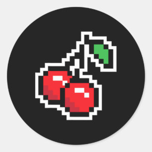 Sticker Rond Cherries 80s Jeu vidéo Halloween Costume Easy Gro